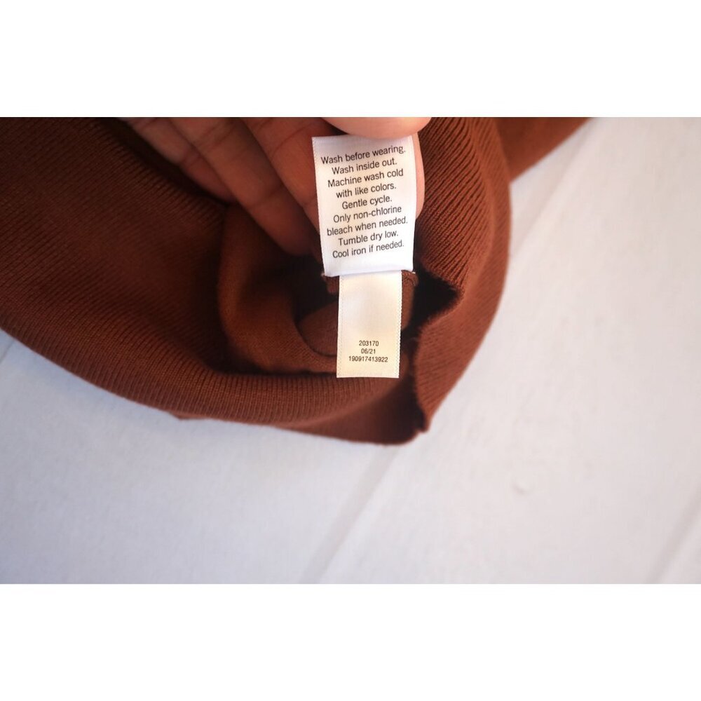 Nine West 'Cocoa Loco' Brown Sweater with Striped Cuffs - Size XS - Picture 4 of 5